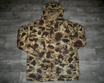 Vintage 1980s Duck Camo Hunting Jacket / Streetwear / 80s