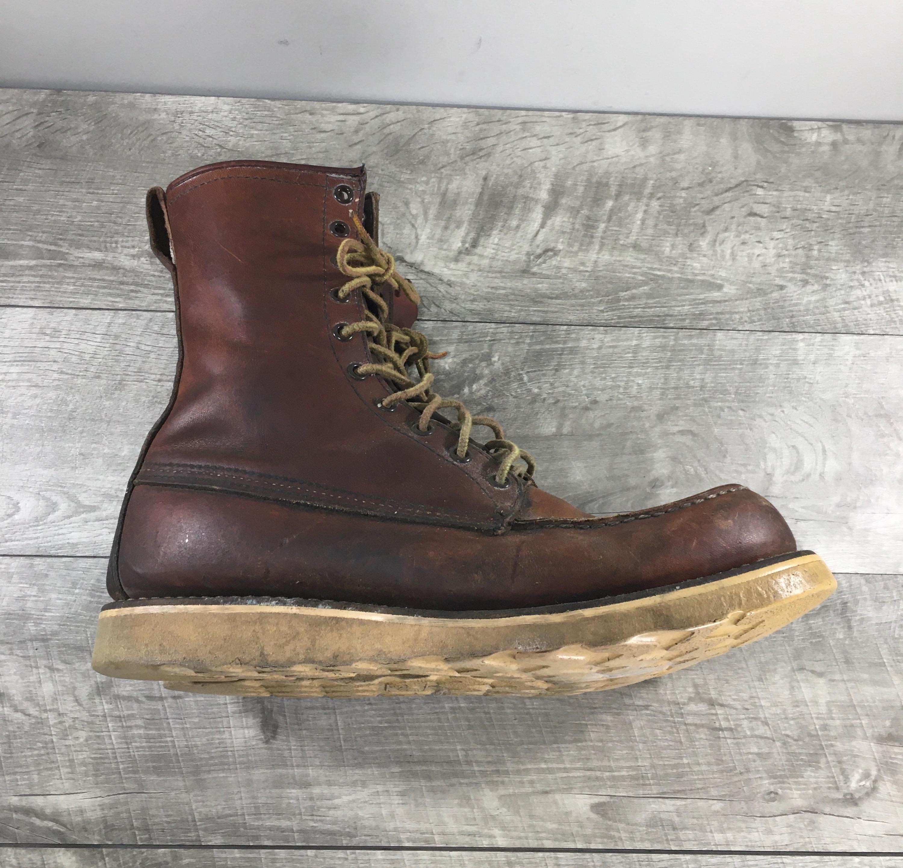 Vintage Red Wing Irish Setter 877 8-inch Moc Toe Brown Leather