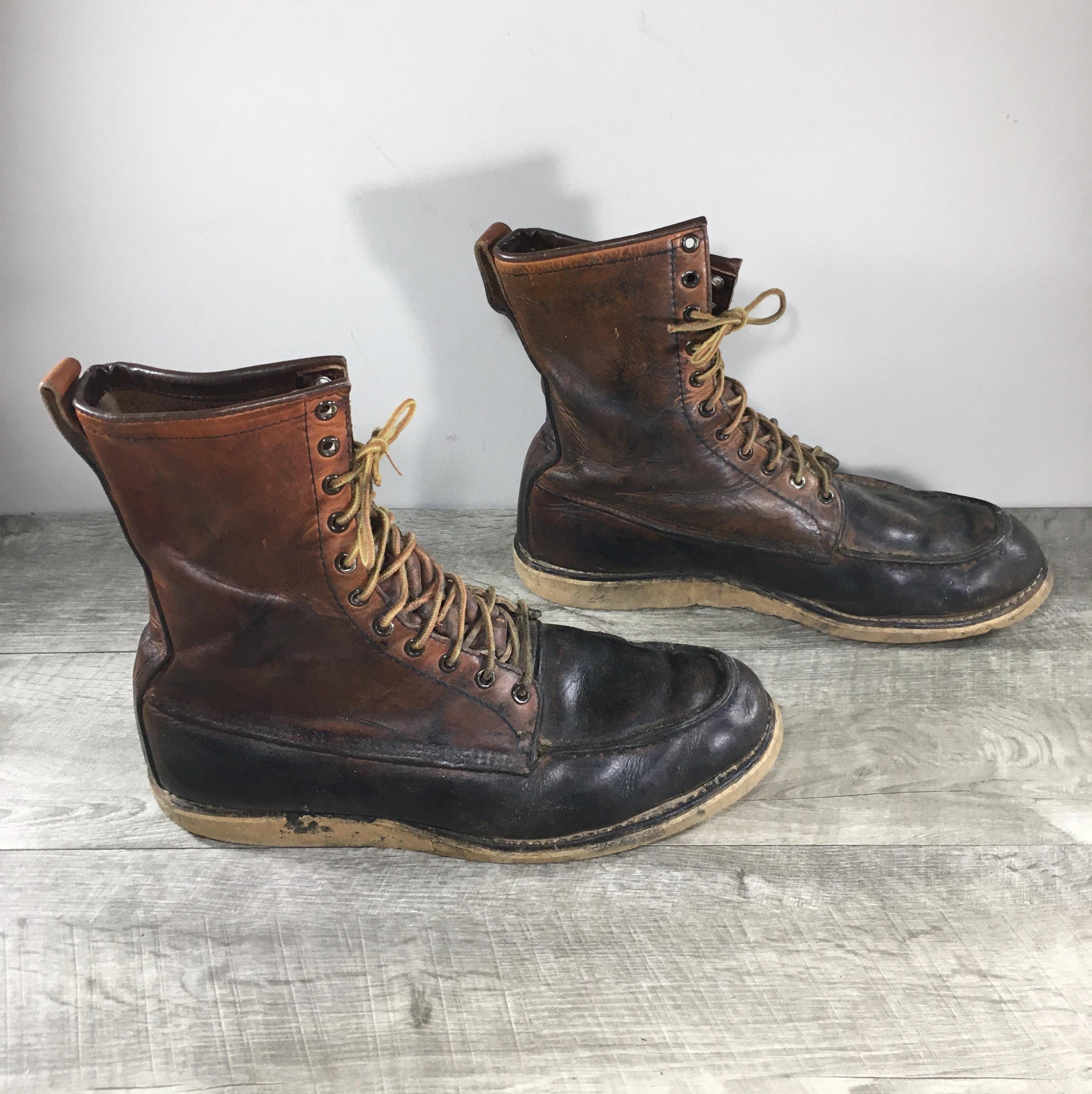Vintage Red Wing Irish Setter 877 8-inch Moc Toe Brown