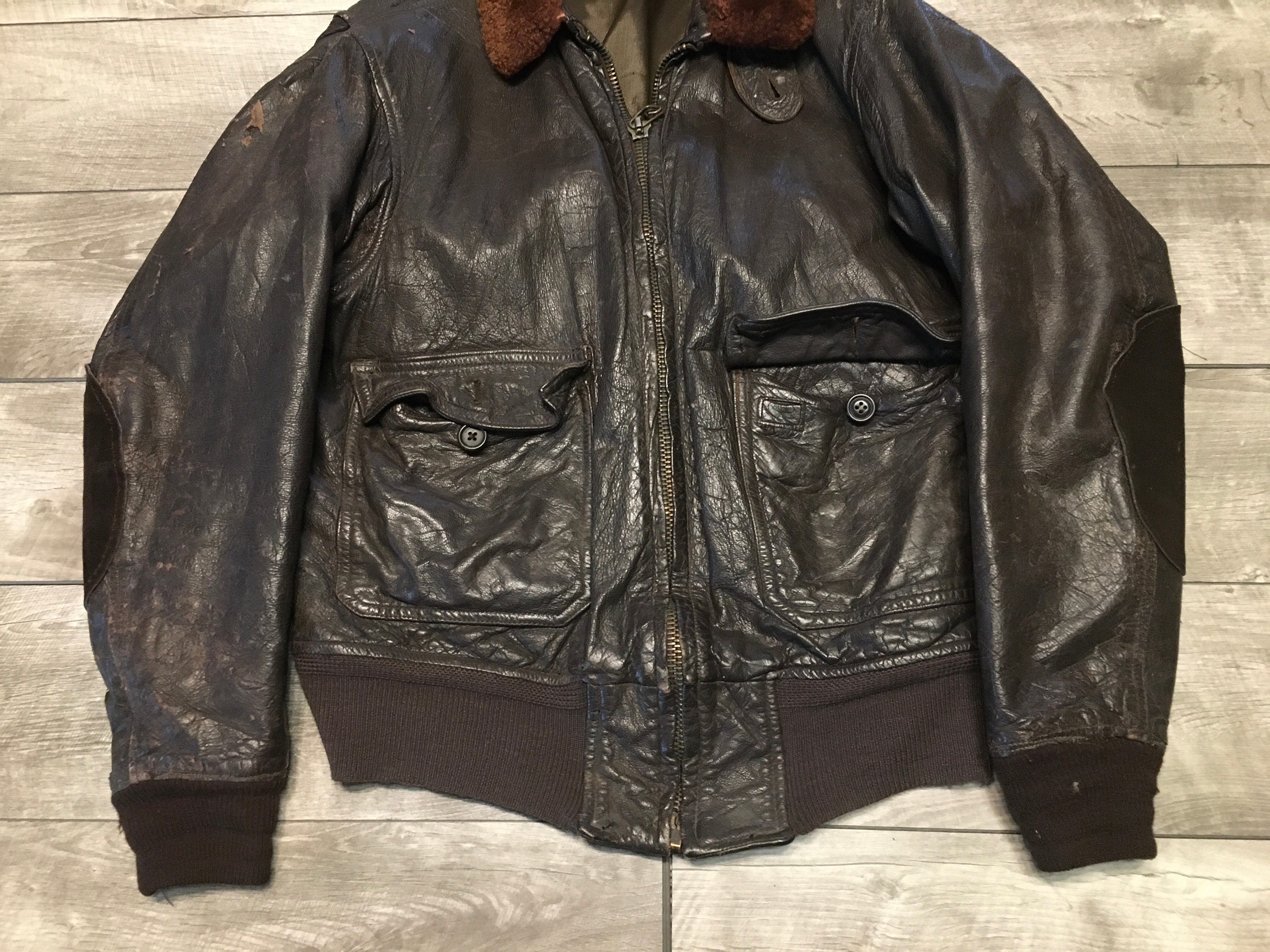 Vintage Vietnam Era G-1 US NAVY Naval Cockpit Bomber Flight Brown 