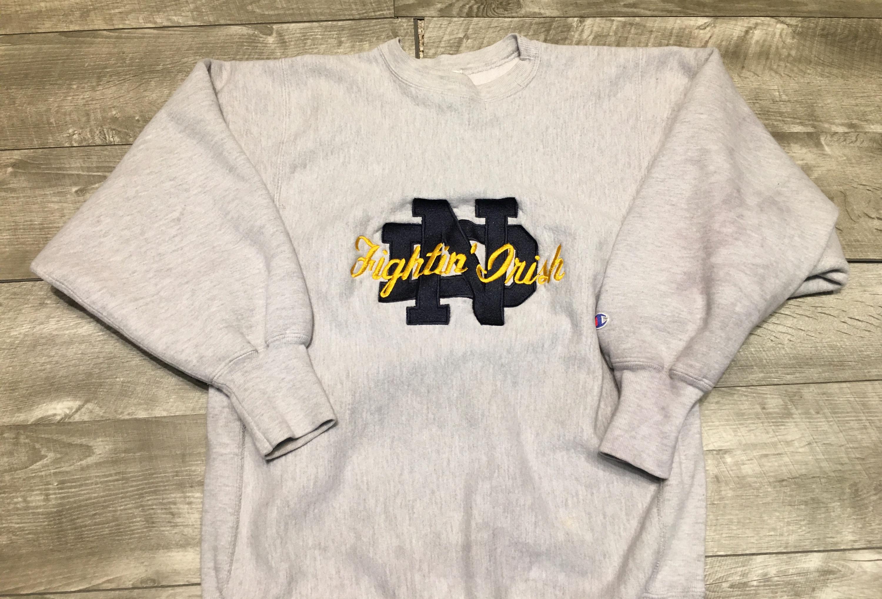 Vintage Champion Reverse Weave Notre Dame Fighting Irish Pullover 