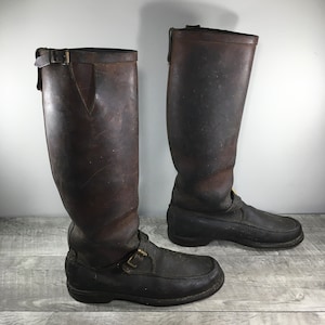 Vintage Gokeys 310 Black Label Leder Schlangensicher Jagd Herren Arbeitsstiefel Größe 9.5 Made in den USA