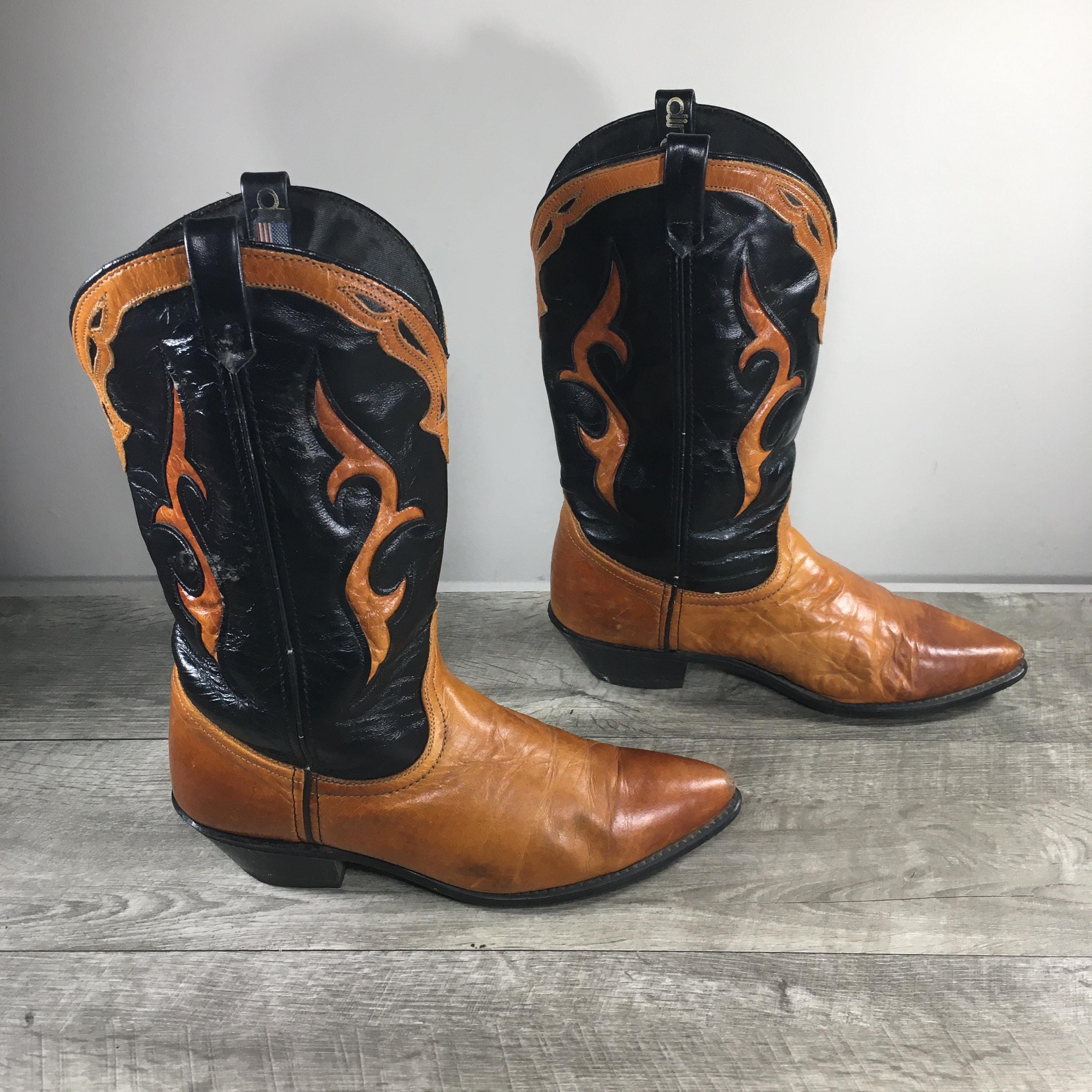 Flame Cowboy Boots - Etsy