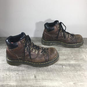 Men’s Dr. Martens 11302 Doc Docs Chunky Hiking MIE Brown Leather Combat Soft Toe Boots Size UK 9 US 10
