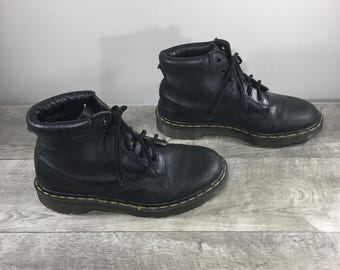 Vintage Dr Doc Martens 839 England Six-Eye Leather Combat Men’s Boots Size UK 8 US 9 Made in England