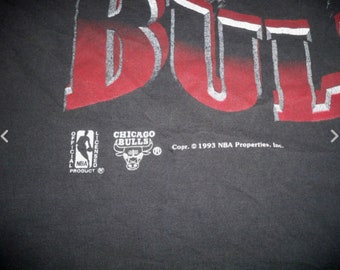 Vintage Nutmeg 90s Chicago Bulls Tee Tshirt NBA Wrap Around Single