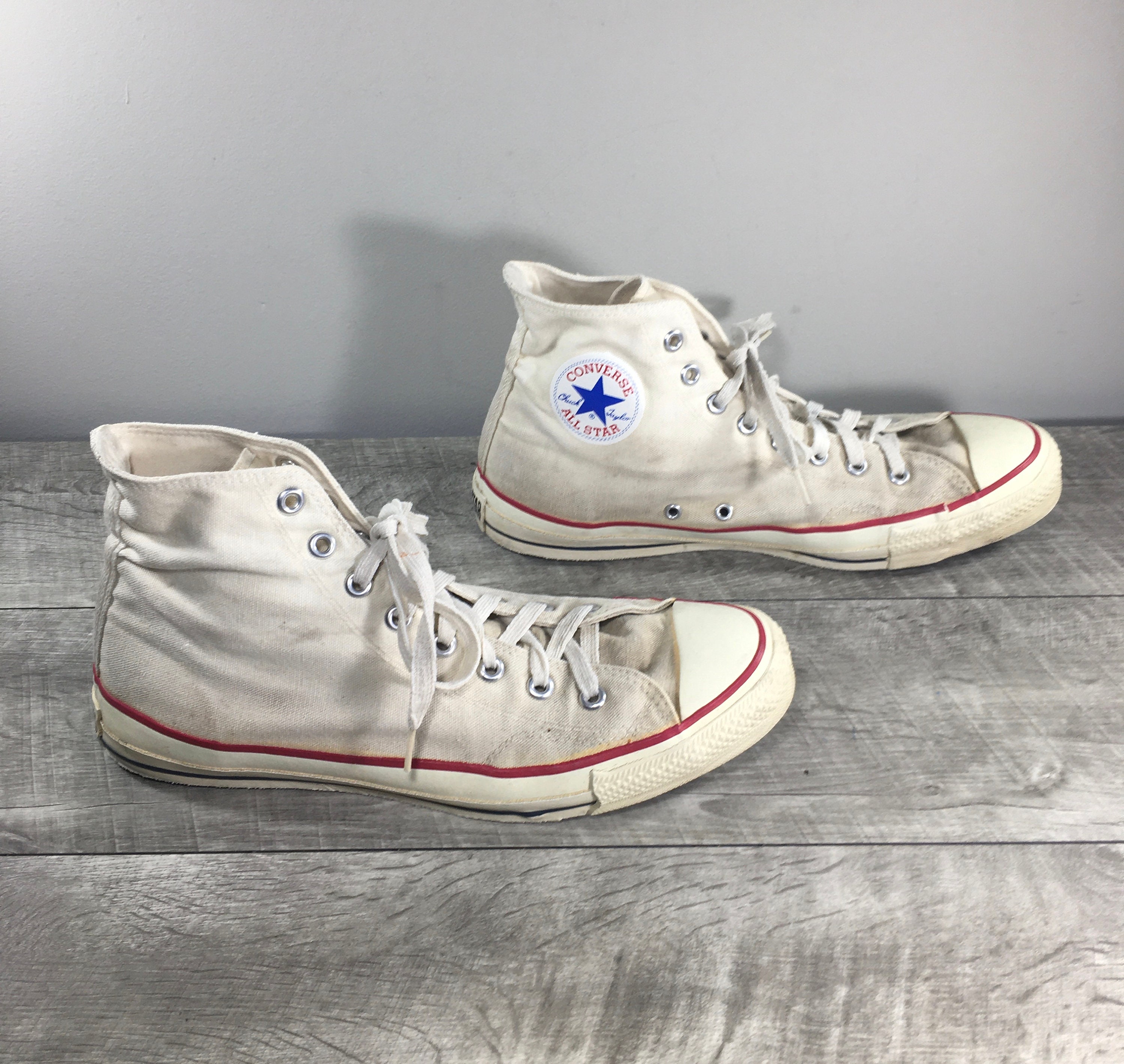 Figur Gå op fotografering Vintage CONVERSE Chucks All Star Tan Canvas High Top Men's - Etsy