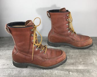 Vintage 90s 00s Timberland Moc Toe Boots Insulated Cordovan