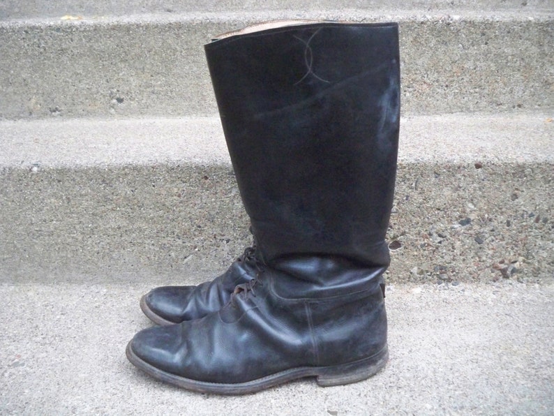 Vintage World War 2 II Era US Black Leather Calvary Riding Motorcycle