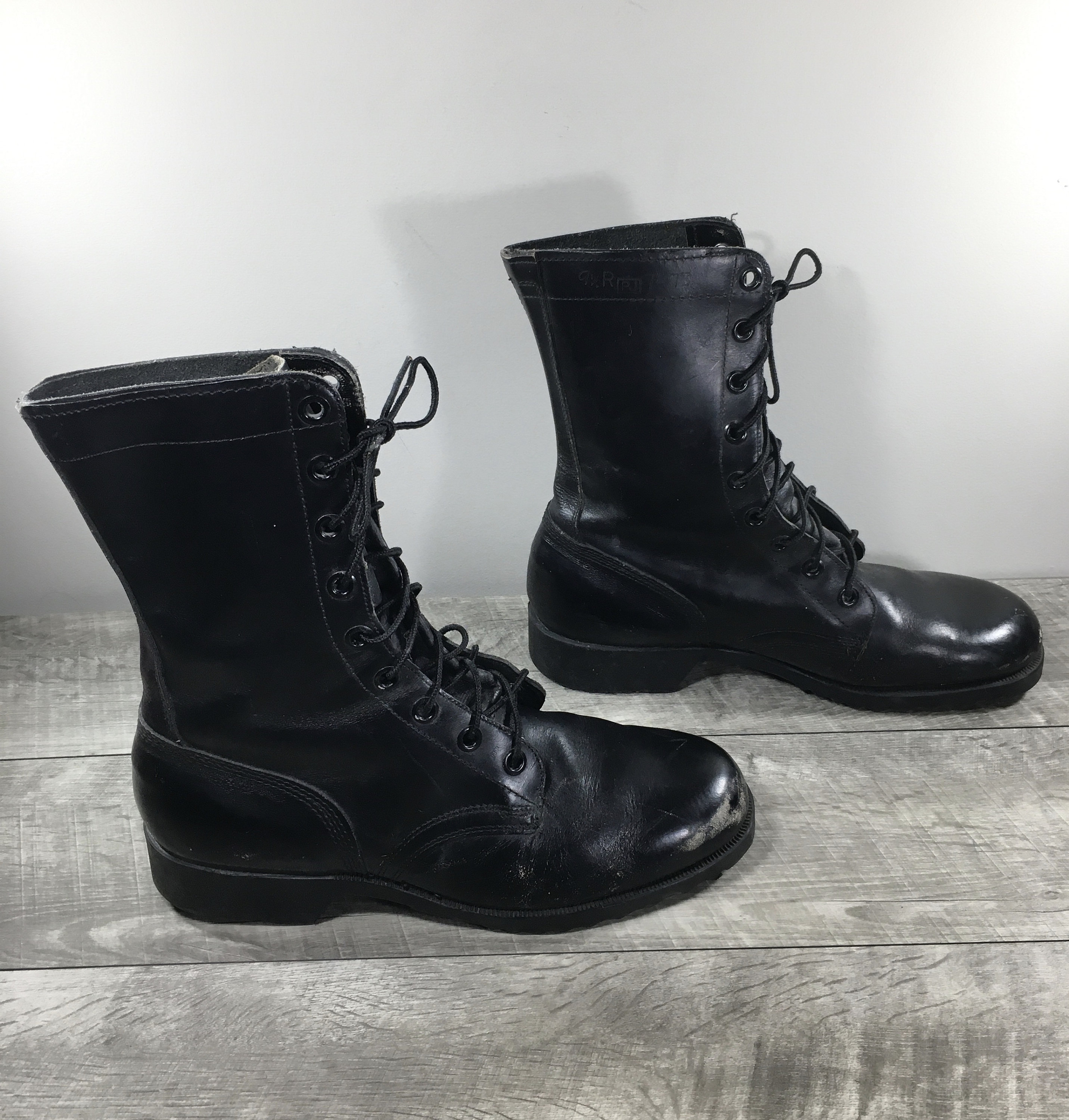 Vintage Military Boots Vietnam War Black Leather Rosearch Punk