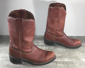Establo Genuine Leather Western Cowboy Soft Roper Boots Men\'s 10.5 Brown Amazon.com | Establo Men main image 4