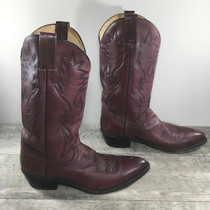 Vintage Dan Post 2132J Milwaukee Mens Brown Leather Cowboy Western Rancher Boots Size 9.5 Medium