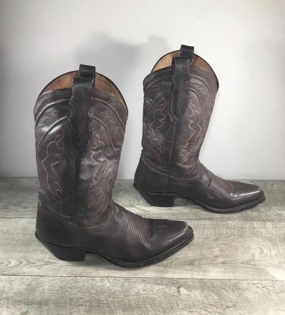 Tony Lama 1772L Women's Snip Toe Western Cowboy Java Leather Boots Size ...