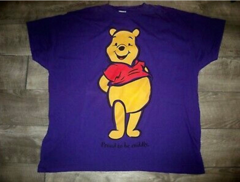 Vintage 1990s Winnie the Pooh HUGE Purple Print T Shirt Tee