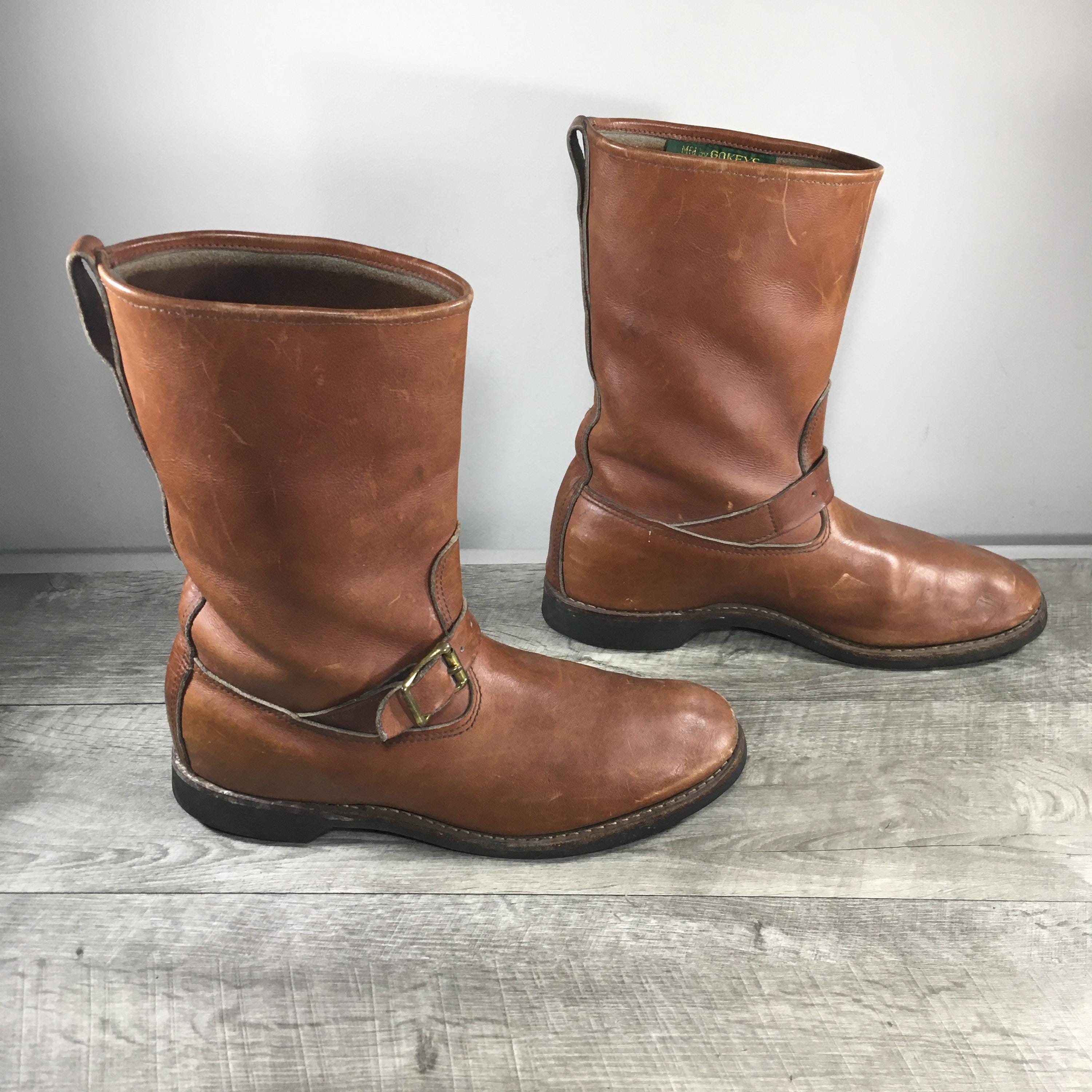 Wetherhold & Metzger Allentown Reading Leather Brown Vintage Boots Men’s 7.5 Brown Leather Boots Vintage Shoes for Men for sale | eBay main image 4