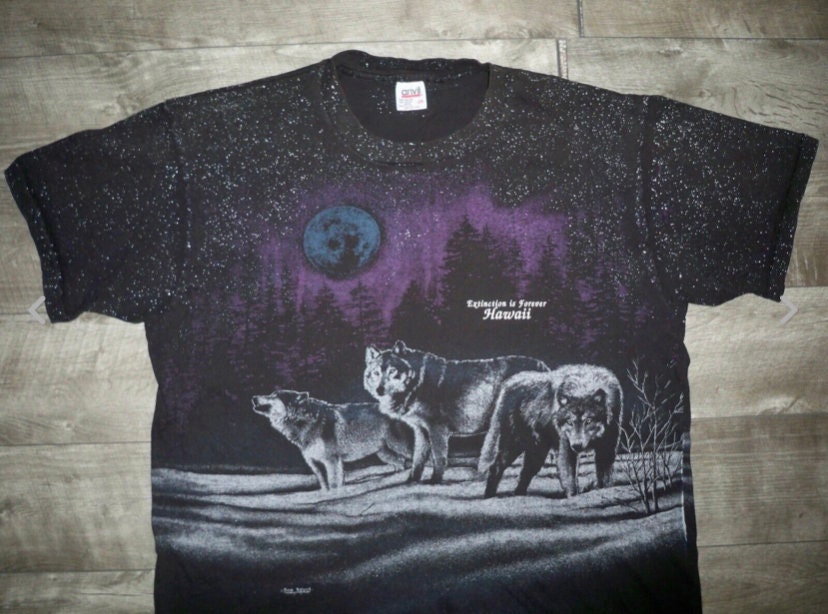 Vintage 1990's Wolf Pack All Over Print Pullover T-shirt - Etsy