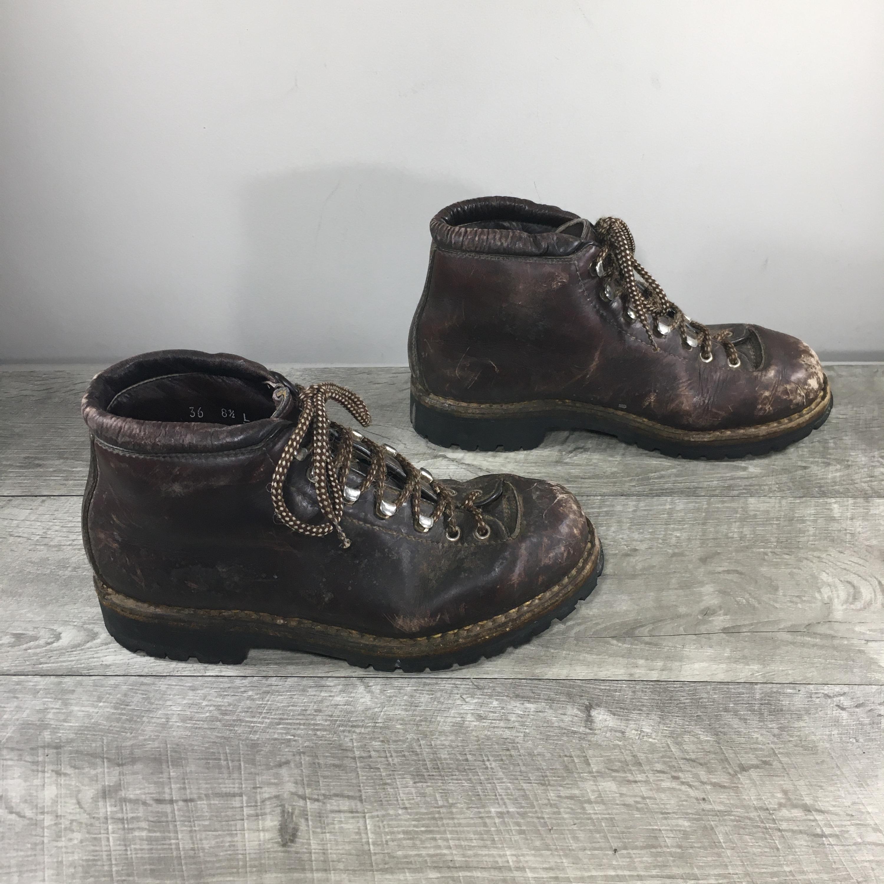 Mens Vintage Leather Hiking Boots - Etsy