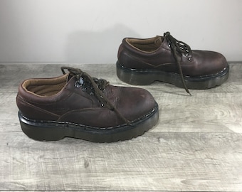 Vintage Dr. Martens 8477 Crazy Horse Chunky Leather Mens Shoes Size 10 Made in England