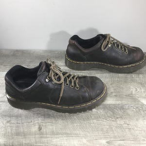 Vintage Dr Martens Flex Link Bex Sole Grizzly Work Oxfords Shoes 8312 Peanut Leather Size 10 UK 11 US