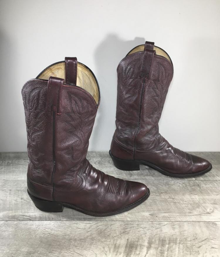 Vintage Dan Post 112R El Paso Mens Leather Cowboy Western  display picture 1