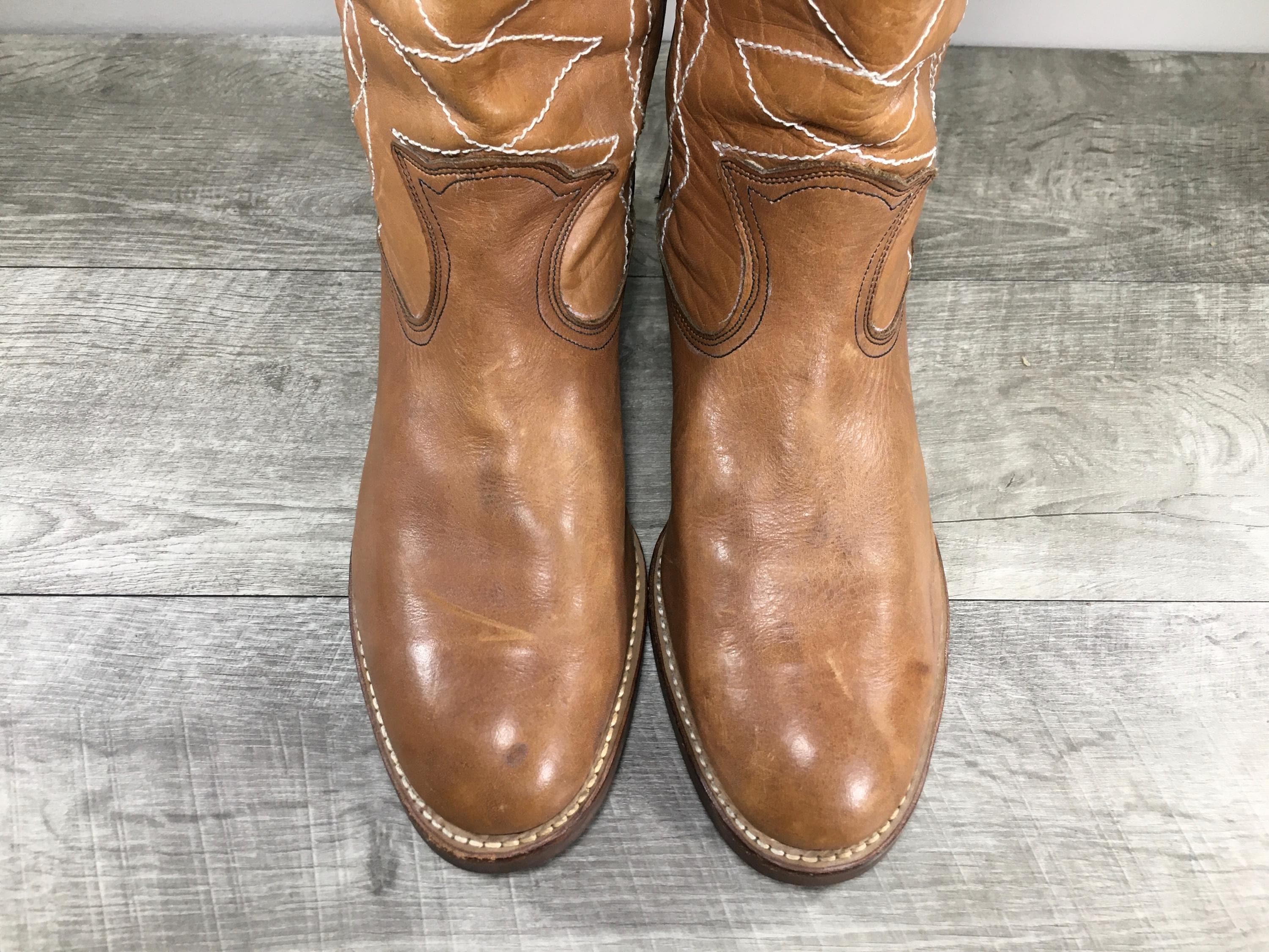 Vintage Mens Hytest Brown Leather Steel Toe Farm Chore Biker Boots Size 12 B Vintage Hytest Men main image 2