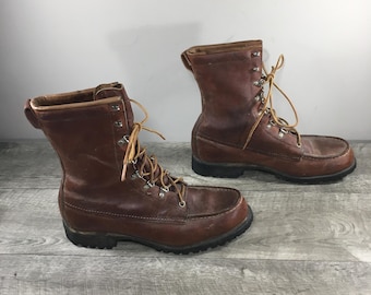 Vintage Red Wing Shoes Brown Leather Combat Punk Goth Grunge