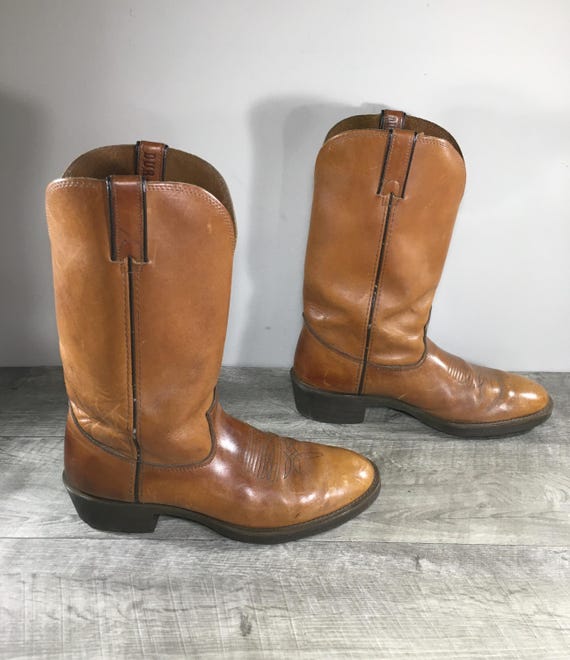Durango Brown Leather Western Cowboy Pull-on Mens Roper Soft  display picture 1