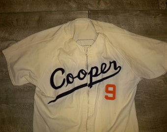 Vintage Cooper Wool Full Zipper Baseball Stitched Jersey