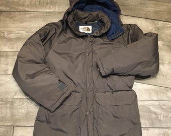 Chaqueta acolchada de plumón de ganso marrón de The North Face de los años 80 para hombre, estilo vintage, talla grande, fabricada en EE. UU.