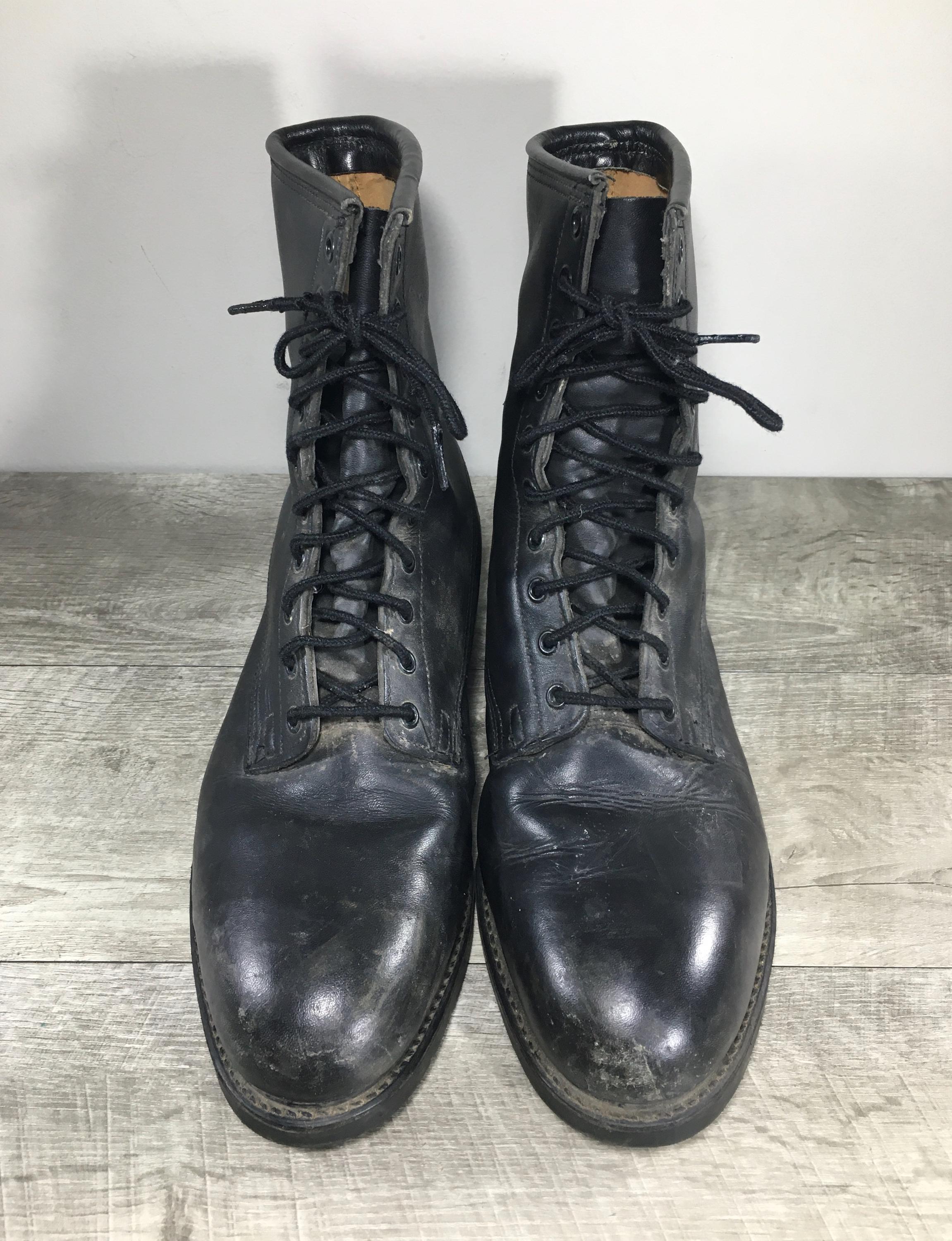 Vintage 80s Combat Mens Work Steel Toe Punk Grunge Goth Black