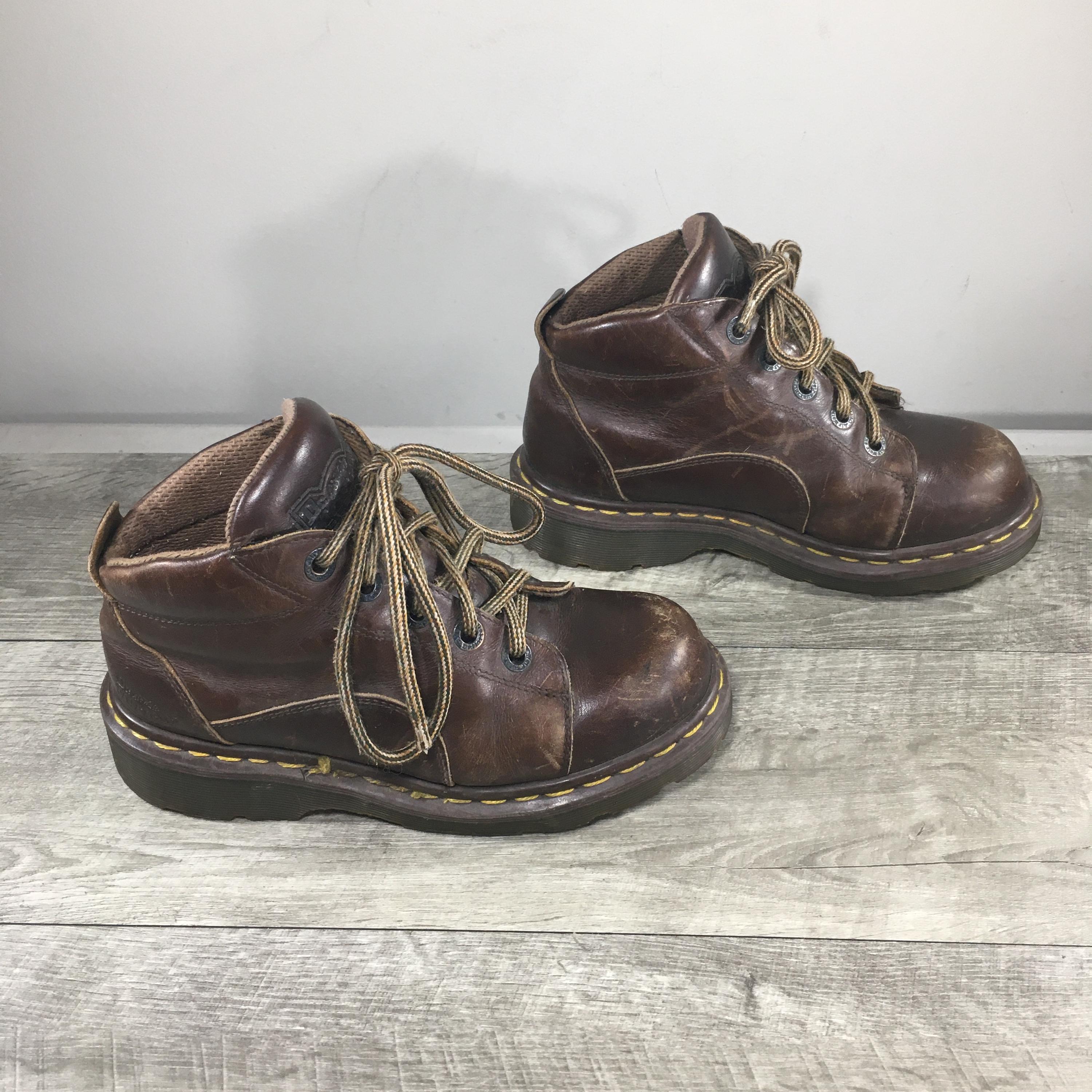 Vintage Dr. Martens 8444 Docs Brown Leather Work Combat Womens Boots…