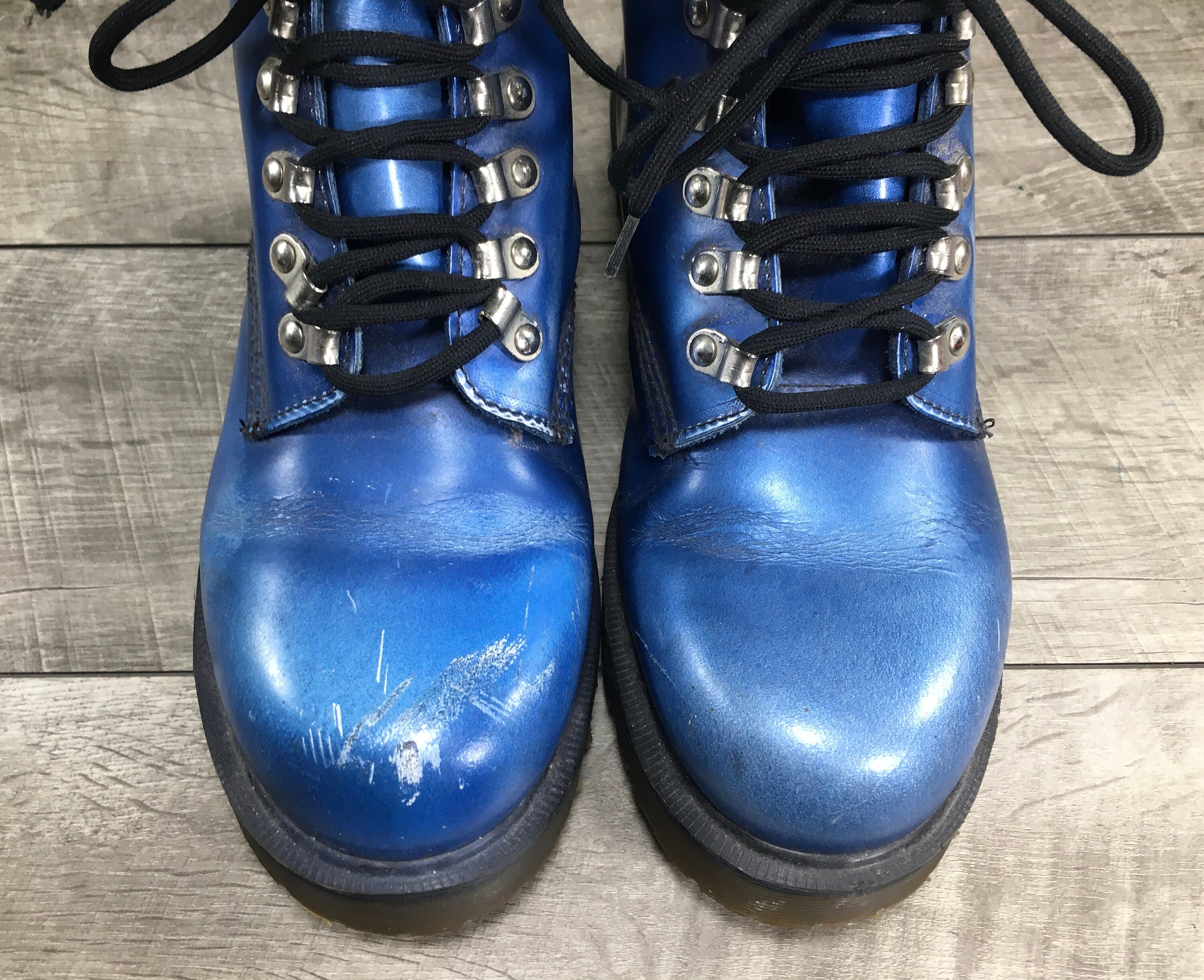 Metallic blue top dr martens