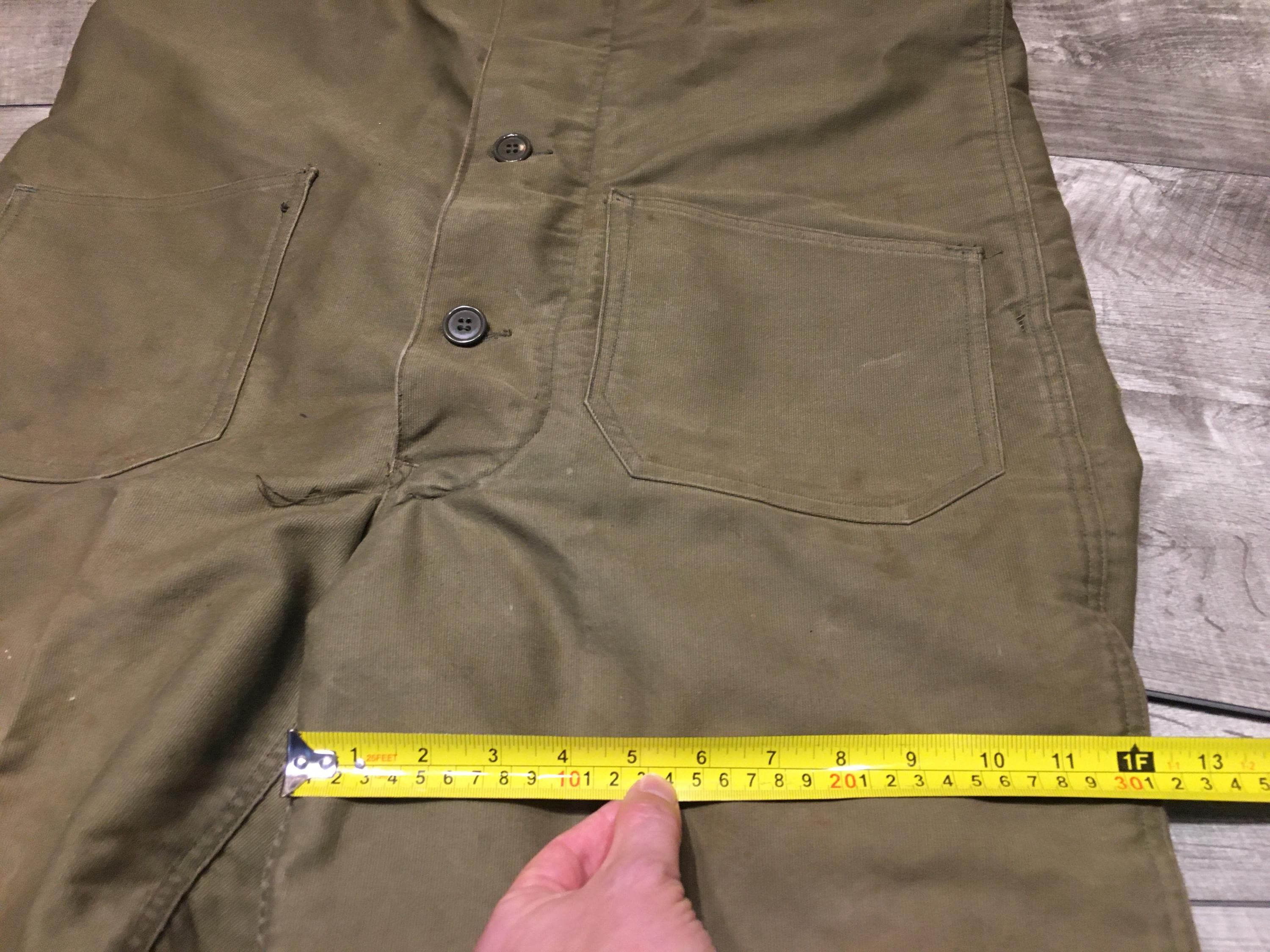 Vintage 40s WW2 WWII US Navy Tanker Bibs Overall Pants Olive Green