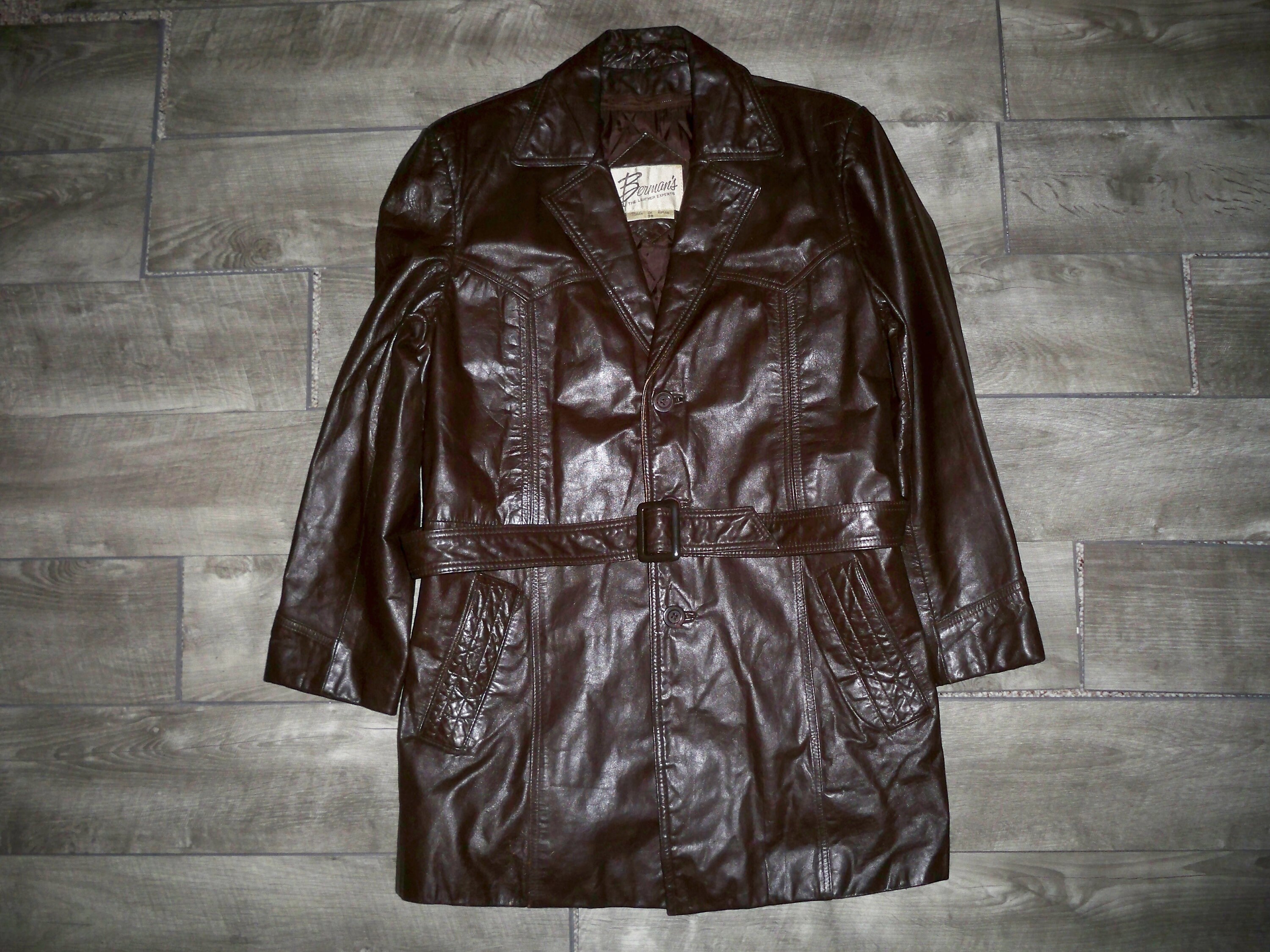 Vintage Bermans Leather Jacket Car Coat Jacket Starsky Hutch | Etsy