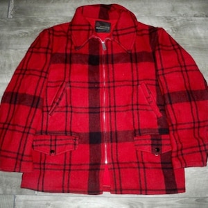 Midwest Outerwear Mackinaw Vintage Wool Cruiser Field Jacket Coat Men&#39;s Size Medium Made in USA