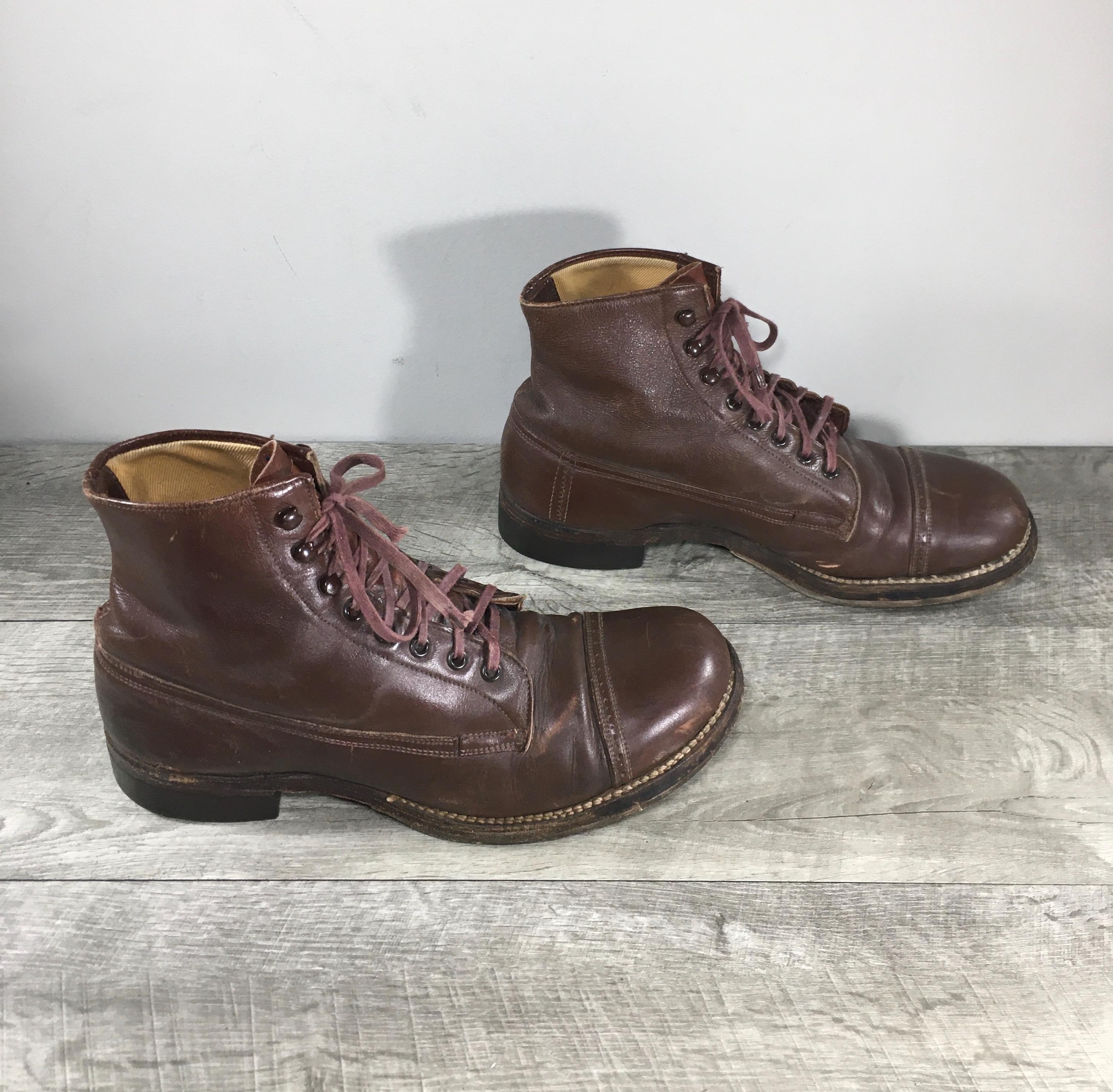 Vintage Red Wing Shoes Type II 40s Era Mens Boots Original  display picture 2