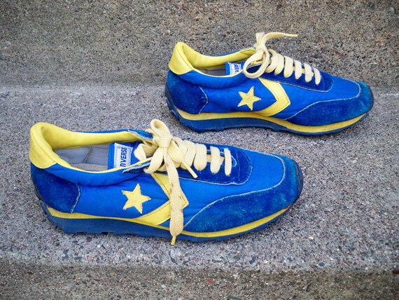 blue and yellow converse