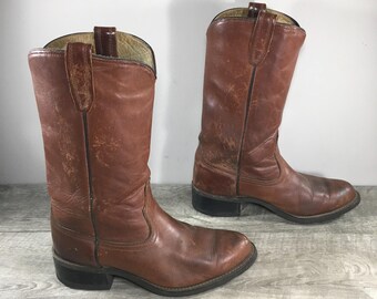 10 1/2 D Acme Circle A Roper Pull on Riding Cowboy Western 