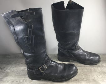 Vintage Black Chippewa Engineer Boots 10 D - Etsy