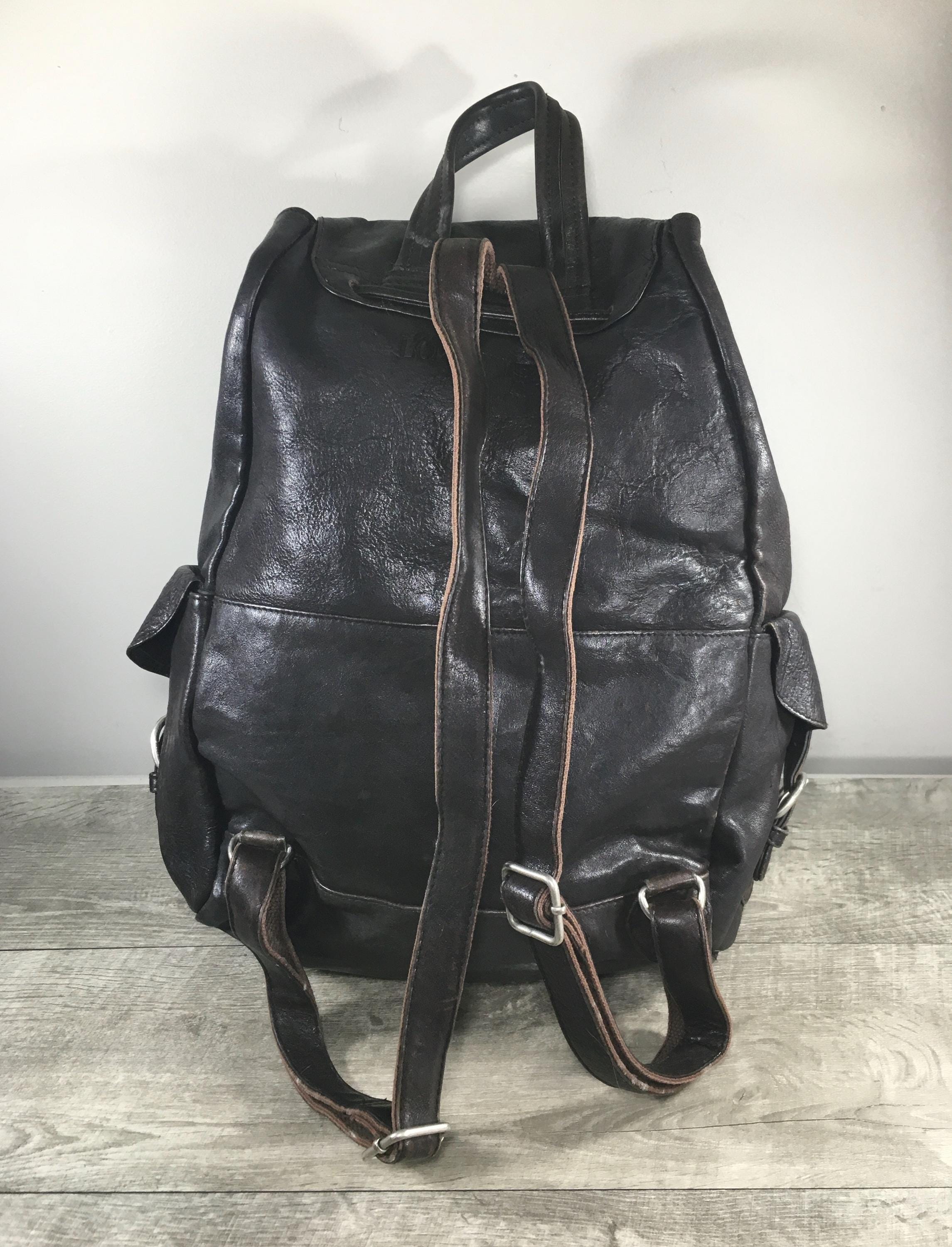 Soft leather gently used London Fog Backpack. Unisex London Fog Westminster DLX Backpack - Black-Chestnut - Save 48% main image 3