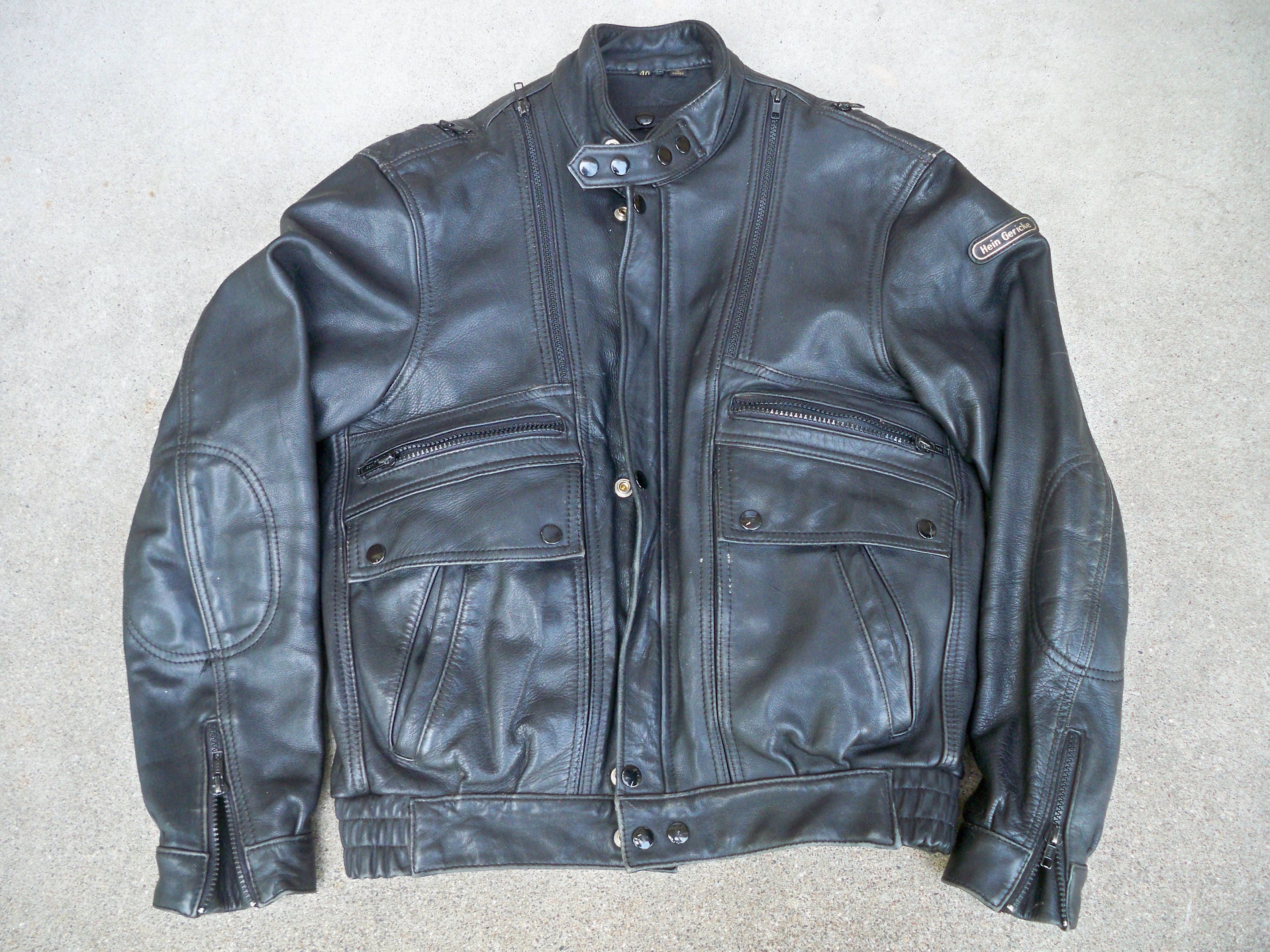 Råd Descent Blank Vintage Hein Gericke Black Leather Black Motorcycle Racer - Etsy
