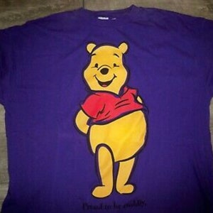 Vintage 1990s Winnie The Pooh HUGE Purple Print T Shirt Tee Adult Size XL Xlarge image 2
