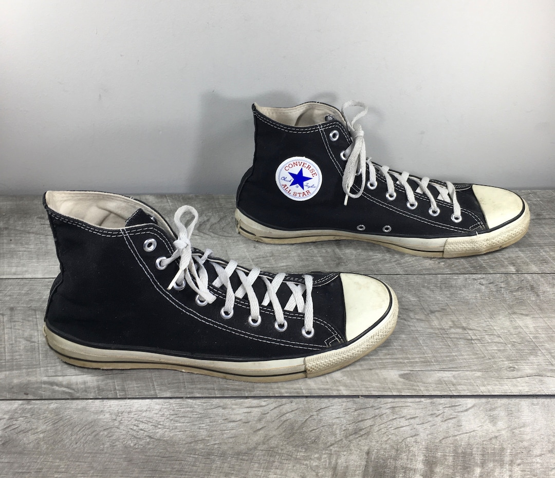 Vintage CONVERSE Chucks All Star Black Canvas High Top Men's Shoes ...