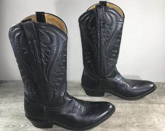 Vintage Besserro Western Boots Made in Mexico Black Leather  display picture 1