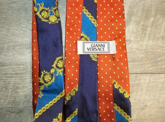 Gianni Versace Vintage Gold Medusa Silk Neck Tie … - image 10