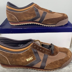 Vintage New Old Stock Keds Triple Sport Brown Distressed Leather Men’s Trainers Sneakers Kicks Shoes Size 9.5 Made in Korea