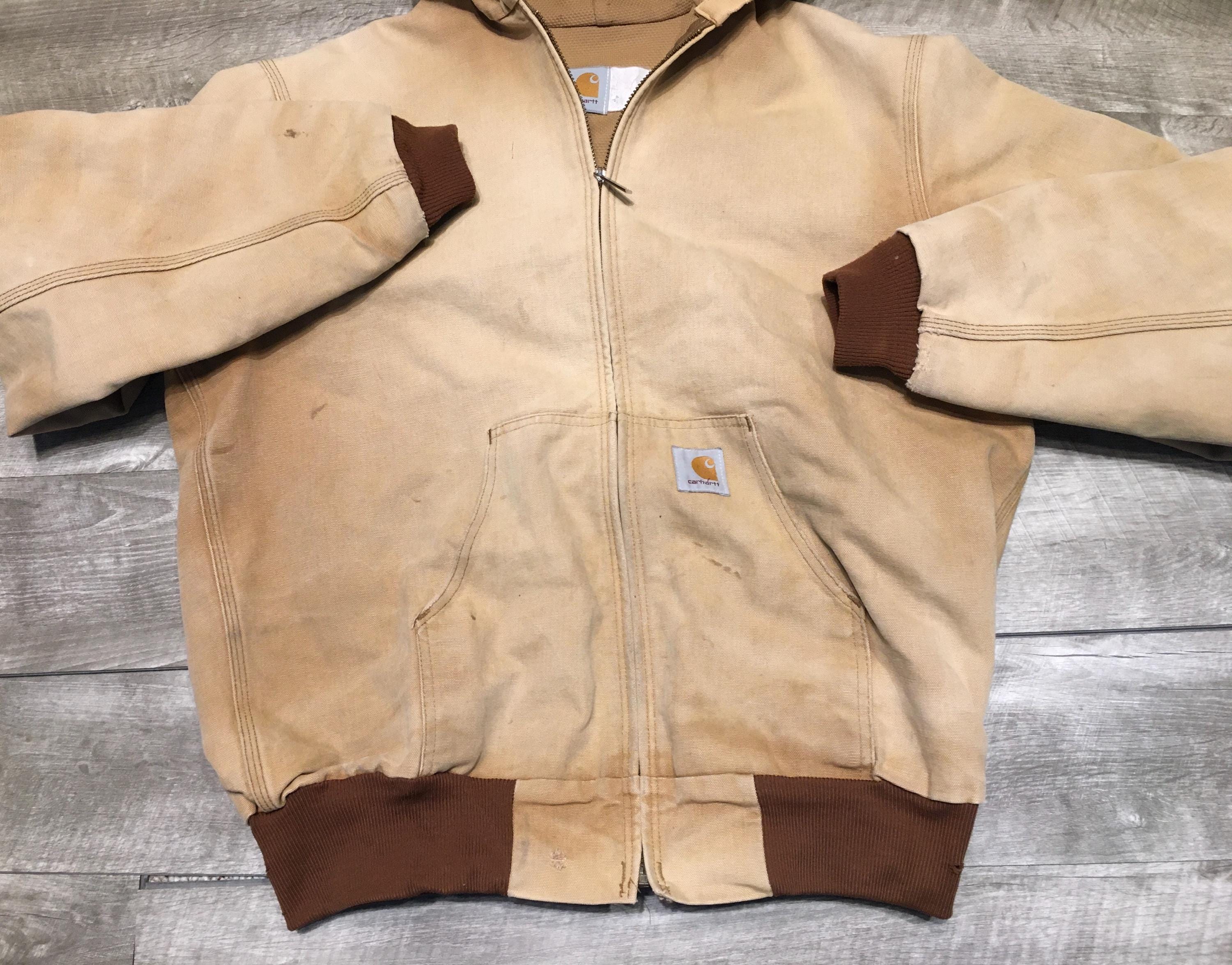 Vintage Carhartt J03BRW Sunkissed Duck Brown Canvas Thermal Mens