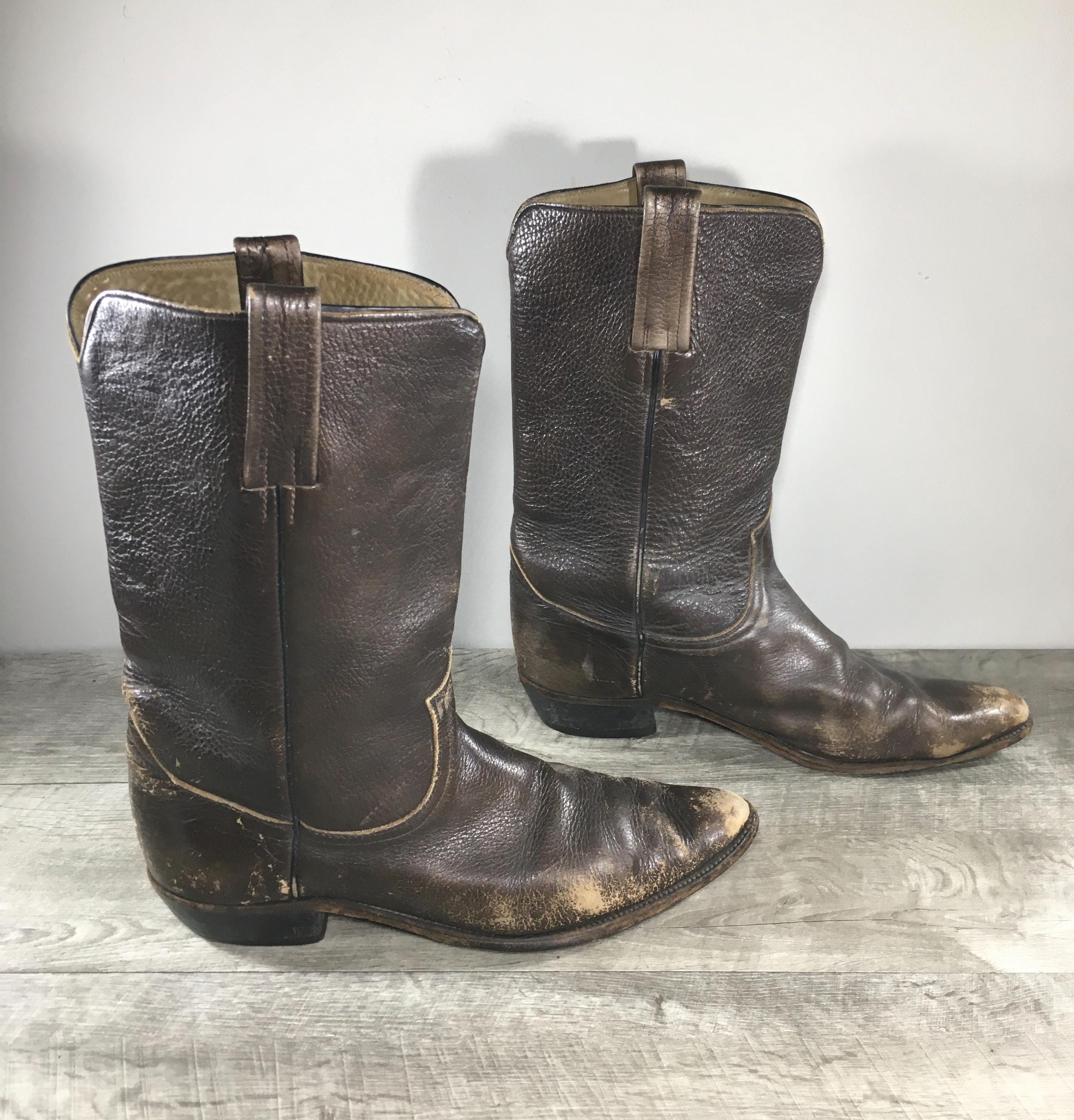 Men’s Vintage Frye 2309 Made in USA Western Cowboy Boots Distressed Size 10 Frye Cowboy, Western Boots for Men for Sale - Shop New  main image 4