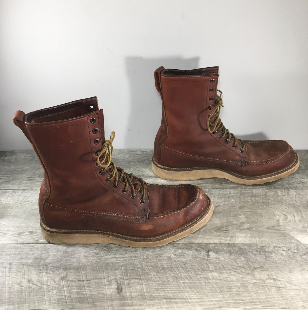 Vintage Red Wing Irish Setter 877 8-inch Moc Toe Brown