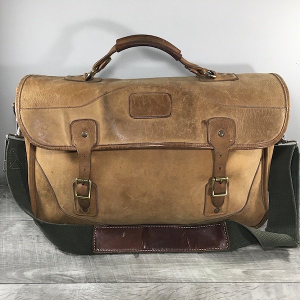 Vintage Gokey Brown Leather Shoulder Bag Messenger Briefcase Messenger Pack School Work